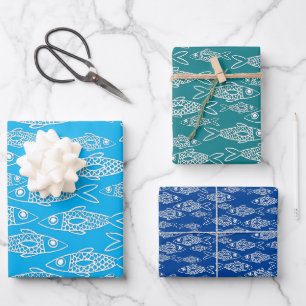 Fische im Meer Fische Geschenk Geschenkpapier Set