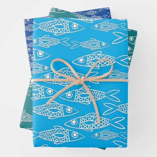 Fische im Meer Geschenkpapier Set (Beispiel)