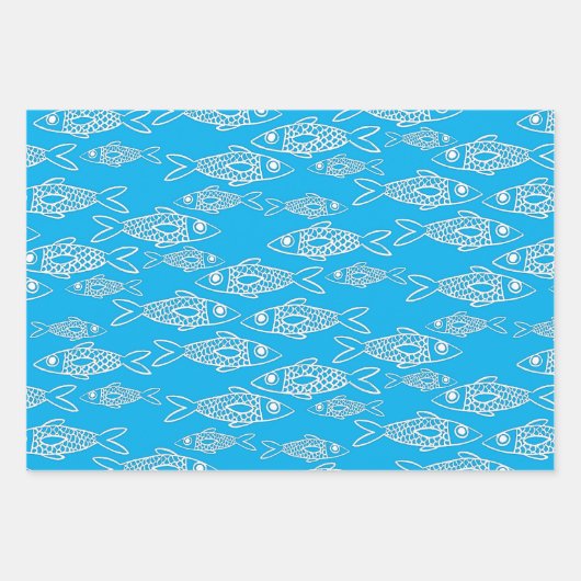 Fische im Meer Geschenkpapier Set (Vorderseite)