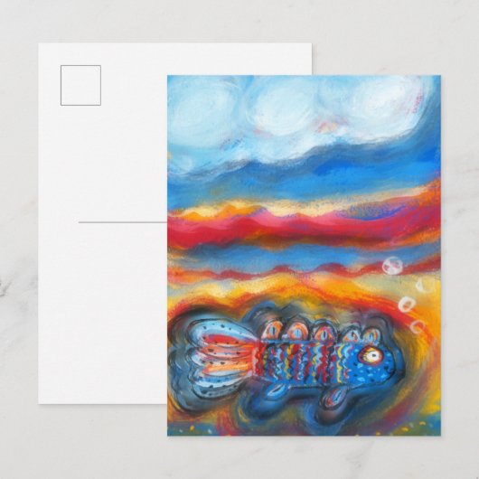 Fische im Meer Postkarte (Vorne/Hinten)