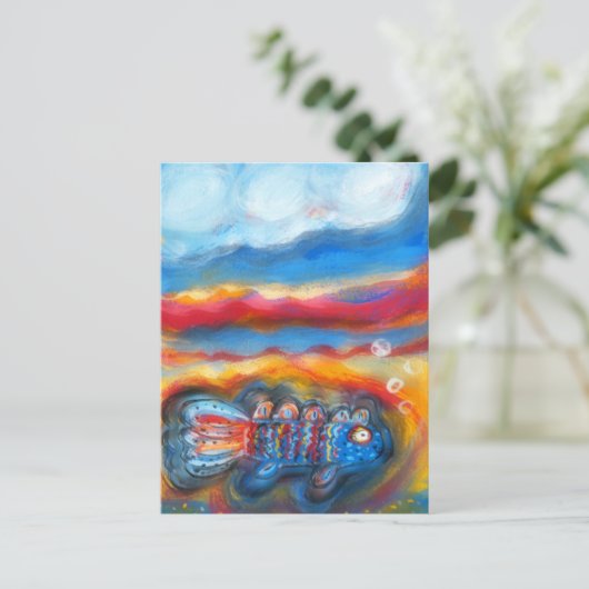 Fische im Meer Postkarte (Stehend Vorderseite)