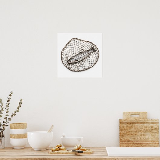 Fische im Netz Poster (Küche)