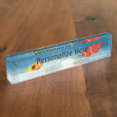 Fische im Schreibtisch Namensplakette (Seite)