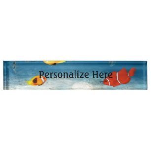 Fische im Schreibtisch Namensplakette