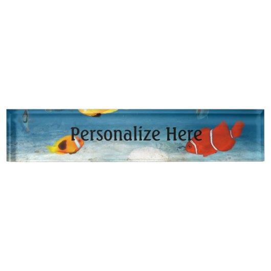 Fische im Schreibtisch Namensplakette (Vorderseite)