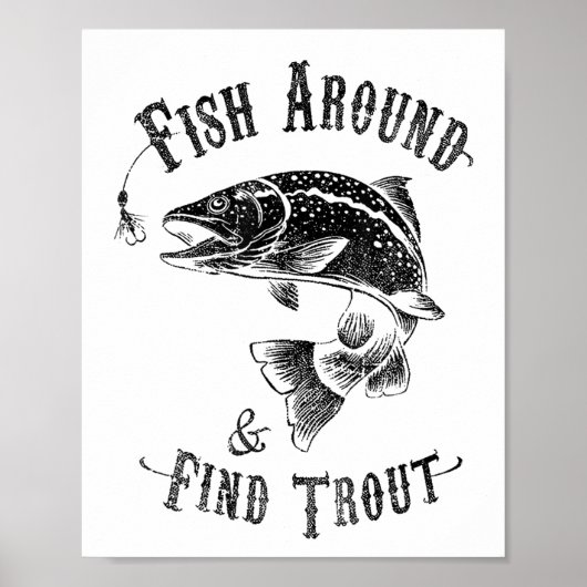 Fische im sonnigen Fischfang Poster (Vorne)