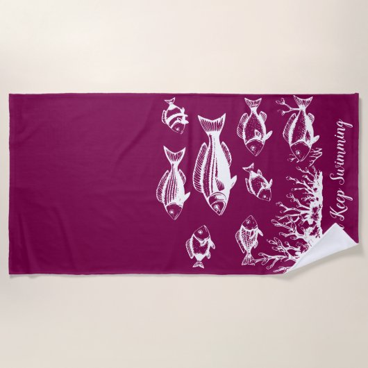 Fische im Stil der Wasserfischerei Strandtuch (Vorderseite)