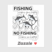 Fische im Wasserfischen Aufkleber (Blatt)