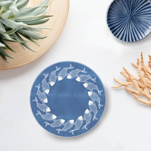 Fische in Blau und Weiß Getränkeuntersetzer