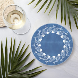 Fische in Blau und Weiß Getränkeuntersetzer