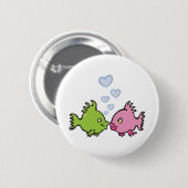 Fische in der Liebe Valentinstag Button (Vorne & Hinten)