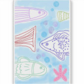 Fische in der Meereskunst Aufkleber (Vorderseite)
