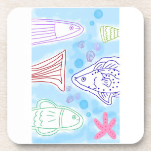 Fische in der Meereskunst Getränkeuntersetzer
