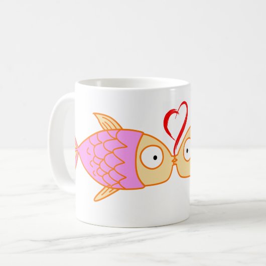 FISCHE IN LIEBE KAFFEETASSE (Vorderseite Links)