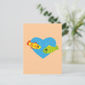 Fische in Liebe Postkarte (Stehend Vorderseite)