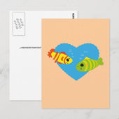 Fische in Liebe Postkarte (Vorne/Hinten)