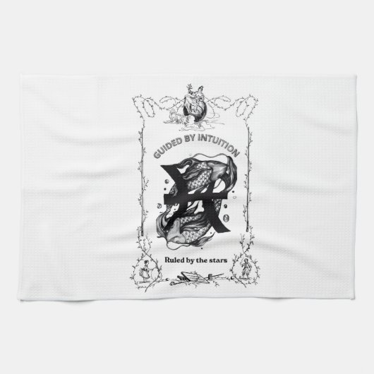 Fische Intuition Himmelsdesign Geschirrtuch (Horizontal)
