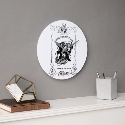 Fische Intuition Himmelsdesign Große Wanduhr (Büro)