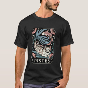 Fische Katze Sternzeichen Illustration mit Koi Fis T-Shirt