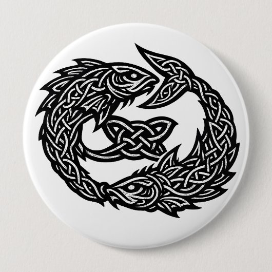 Fische Keltisches Zwillingsstrom-Sigil | BurnsInHe Button (Vorderseite)