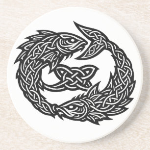 Fische Keltisches Zwillingsstrom-Sigil BurnsInHe Getränkeuntersetzer
