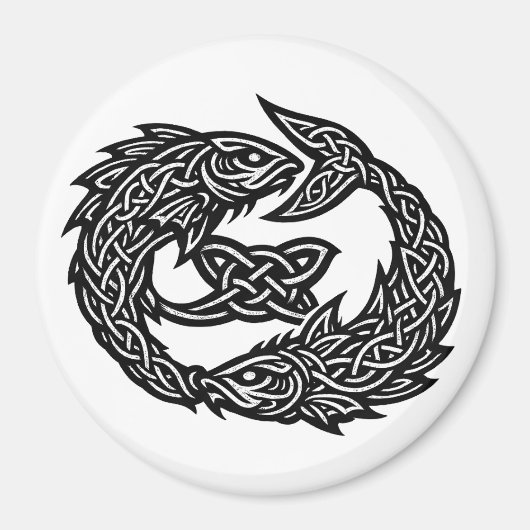 Fische keltisches Zwillingsstrom-Sigil | BurnsInHe Magnet (Vorne)