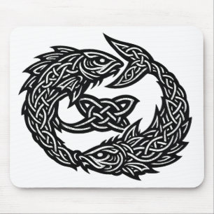 Fische Keltisches Zwillingsstrom-Sigil BurnsInHe Mousepad