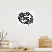 Fische Keltisches Zwillingsstrom-Sigil | BurnsInHe Poster (Küche)
