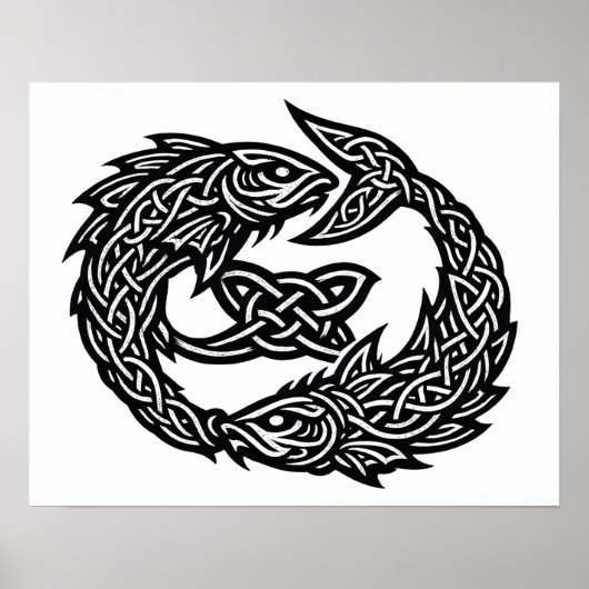 Fische Keltisches Zwillingsstrom-Sigil | BurnsInHe Poster (Vorne)