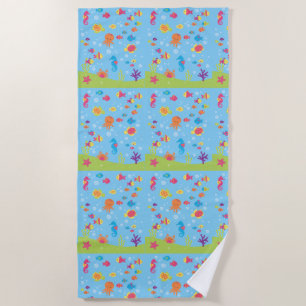 Fische Kids Beach Meereswelt Tiere Blue Kids Strandtuch