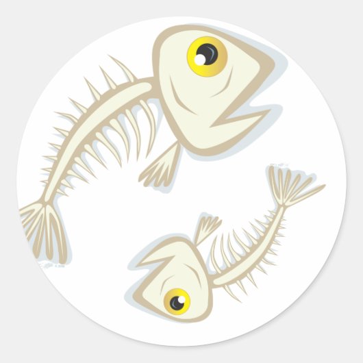 Fische, Knochen, FischeKnochen Runder Aufkleber (Vorderseite)