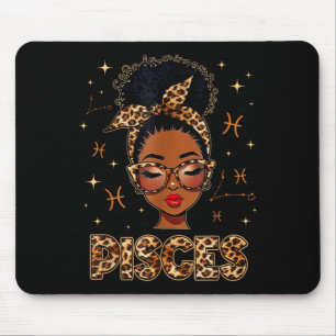 Fische Königin schwarze Frauen Afro Mädchen Sternz Mousepad