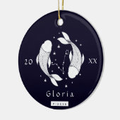 Fische Konstellation Horoskop Namensjahr Keramik Ornament (Links)