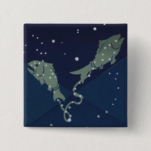 Fische Konstellation Vintage Zodiakastastrologie Button (Vorderseite)