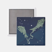 Fische Konstellation Vintage Zodiakastastrologie Magnet (Vorderseite/Rückseite)