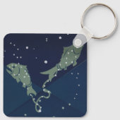 Fische Konstellation Vintage Zodiakastastrologie Schlüsselanhänger (Rückseite)