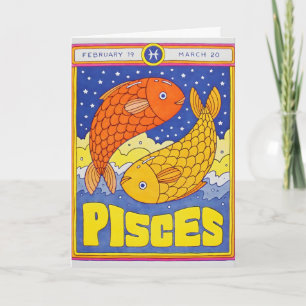 Fische Letterpress-Karte Karte