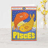 Fische Letterpress-Karte Karte (Gelbe Blume)