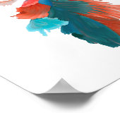 Fische machen das Leben besser, blau / grün / rot Poster (Ecke)