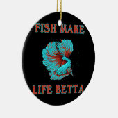 Fische machen Leben Betta Funny Siam Kämpfen Fisch Keramik Ornament (Rechts)