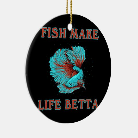 Fische machen Leben Betta Funny Siam Kämpfen Fisch Keramik Ornament (Rechts)