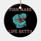 Fische machen Leben Betta Funny Siam Kämpfen Fisch Keramik Ornament (Vorne)