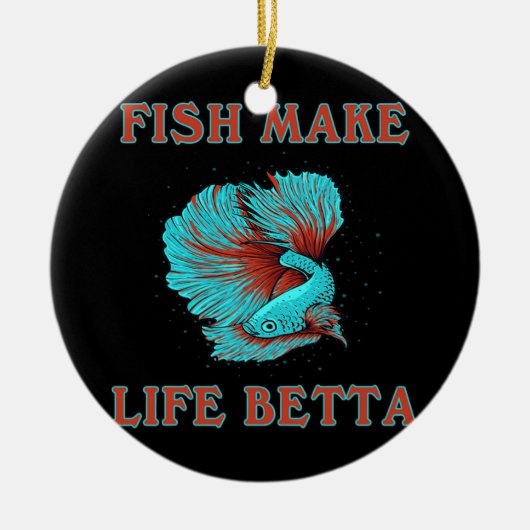 Fische machen Leben Betta Funny Siam Kämpfen Fisch Keramik Ornament (Vorne)