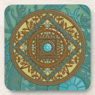 Fische-Mandala-Unterlegequadrat Untersetzer
