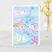 Fische Meereskunst Karte (Gelbe Blume)