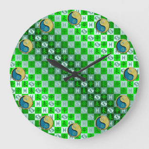 Fische & Metall Ziege Große Wanduhr