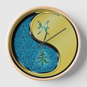 Fische & Metall Ziege Uhr