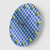 Fische & Metallener Ochse Große Wanduhr (Winkel)