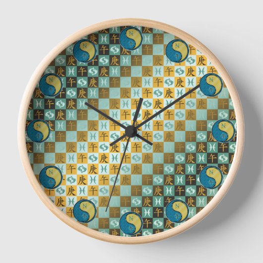 Fische & Metallpferd Uhr (Vorderseite)