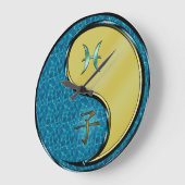 Fische & Metallratte Große Wanduhr (Winkel)